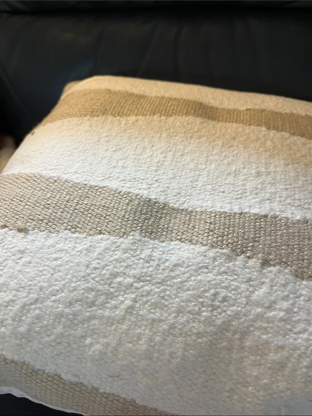 Threshold Beige and Cream Striped Accent Pillow